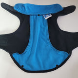 Top Paw Fleece Dog Coat Sweater Medium Tiny Collar Blue Black Reflective Little