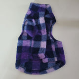 Fleece Fluffy Dog Coat Sweater Medium Tiny Collar Purple Blue Soft Little Puppy