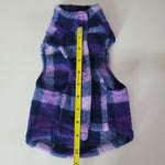 Fleece Fluffy Dog Coat Sweater Medium Tiny Collar Purple Blue Soft Little Puppy