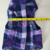 Fleece Fluffy Dog Coat Sweater Medium Tiny Collar Purple Blue Soft Little Puppy