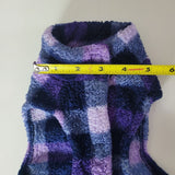 Fleece Fluffy Dog Coat Sweater Medium Tiny Collar Purple Blue Soft Little Puppy