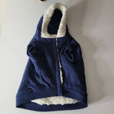 Sherpa Fluffy Dog Coat Jacket Sweater Medium Tiny Hood Blue Soft Little Puppy