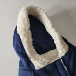 Sherpa Fluffy Dog Coat Jacket Sweater Medium Tiny Hood Blue Soft Little Puppy