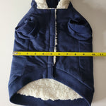 Sherpa Fluffy Dog Coat Jacket Sweater Medium Tiny Hood Blue Soft Little Puppy