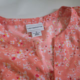 Liz Claiborne Sheer Pink Floral Blouse Lightweight Womens Size Small Melon