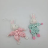 Handmade Bunny Easter Ornament Small Rabbit Felt 3 Inch Bending Ribbon Spring