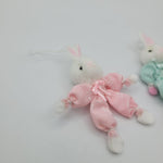 Handmade Bunny Easter Ornament Small Rabbit Felt 3 Inch Bending Ribbon Spring