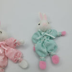 Handmade Bunny Easter Ornament Small Rabbit Felt 3 Inch Bending Ribbon Spring