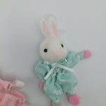 Handmade Bunny Easter Ornament Small Rabbit Felt 3 Inch Bending Ribbon Spring