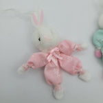 Handmade Bunny Easter Ornament Small Rabbit Felt 3 Inch Bending Ribbon Spring