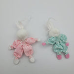 Handmade Bunny Easter Ornament Small Rabbit Felt 3 Inch Bending Ribbon Spring