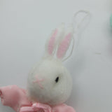 Handmade Bunny Easter Ornament Small Rabbit Felt 3 Inch Bending Ribbon Spring