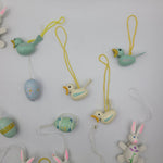 Wooden Ornaments Easter Bunny Rabbit Egg Bird Painted Small Tree Moves Tiny