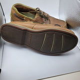 Sperry Top Sider Leather Shoes Brown Green Mens US 8.5 Boat Shoe 2 Eye 0768259