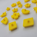 1991 Perfection Travel Game Replacement Pieces Yellow Shapes Instruction Manual