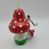 Wooden Mushroom Mice Ornament Mouse Toadstool House Grass Vintage Mushie Forager