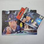 Pocket Puzzle Cop Police Radio Blue State 54 Pieces 5 x 7 Small Tiny Vintage USA