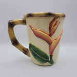 Pacific Rim Tiki Bamboo Mug Coffee Cup Tea Flower Bird Paradise Floral Garden