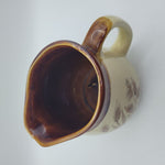 Wheat Cream Sugar Dish Pitcher Set Brown 3.5 Inch Tall Lid Vintage