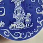 Royal Copenhagen Plate Mors Dag 1971 Mothers Day Blue Children Gift 6 Inch Cat