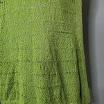 Coldwater Creek Long Cardigan Green Open Front Womens Large Knit Weave Shiny