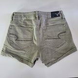 American Eagle Outfitters Green Denim Shorts Rough Hem Distressed Womens Size 2