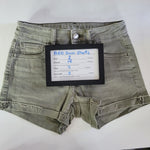 American Eagle Outfitters Green Denim Shorts Rough Hem Distressed Womens Size 2