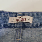 Hollister Denim Jean Short Light Blue Wash Womems Junior Size 3