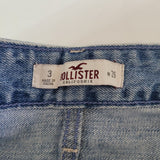 Hollister Denim Jean Short Light Blue Wash Womems Junior Size 3