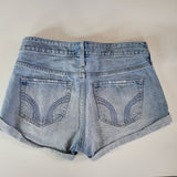 Hollister Denim Jean Short Light Blue Wash Womems Junior Size 3