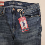 Levi Strauss High Rise ankle Skinny Blue Jeans New Women 16 Distressed Signature