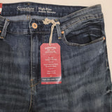 Levi Strauss High Rise ankle Skinny Blue Jeans New Women 16 Distressed Signature