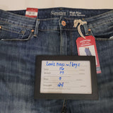 Levi Strauss High Rise ankle Skinny Blue Jeans New Women 16 Distressed Signature