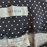 Van Heusen Polkadot Stretch Capri Pant Black White Women's Plus 16 Peddle Pusher