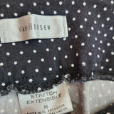 Van Heusen Polkadot Stretch Capri Pant Black White Women's Plus 16 Peddle Pusher