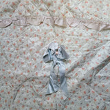 Doll Bedding Set Blanket Pillowcase Vintage Ruffle Ribbon 24 x 30 Inches Conforter