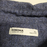 Sonoma Supersoft Flannel Blue Mens Collared XL Standard Fit