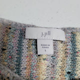 J Jill Confetti Sweater Womens Large Pastels Green Knit