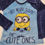 Despicable Me Minion Fuzzy Pajama Set Pants Too Warm Winter Cozy Girls 14 16