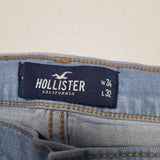 Hollister Distressed Worn Light Waah Jeans Ripped Skinny Denim Womens 34 x 32