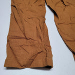 Shinestar Linen Pants Brown Womens Large Short Crop Baggy Lightweight