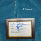 Columbia Fleece Zup Up Teal Blue Green Collar Girls Size Small Childrens School