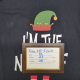 Gildan Nice Elf Tee Shirt Christmas Holiday Womens XL Black Naughty Party Funny