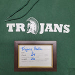 Trojan Hoodie Adult Large School Team Mascot Green WhiteFootball Basketball Fall