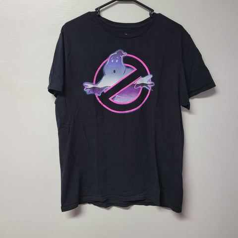Ghostbusters Tee Shirt Mens Large 42 44 Pink Aint Afraid Black Movie Halloween