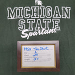 MSU Spartan Michigan State T Shirt University Mens Large Green White Big Ten