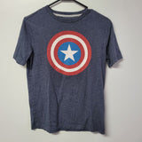 Old Navy Captain America Shield Tee Shirt Boys XL 14 16 Blue Gray School Hero