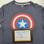 Old Navy Captain America Shield Tee Shirt Boys XL 14 16 Blue Gray School Hero