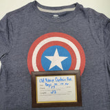 Old Navy Captain America Shield Tee Shirt Boys XL 14 16 Blue Gray School Hero
