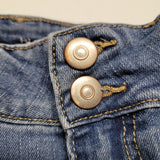 High Rise Waist Bootcut Denim Jeans Light Wash Junior Size 7 Double Button